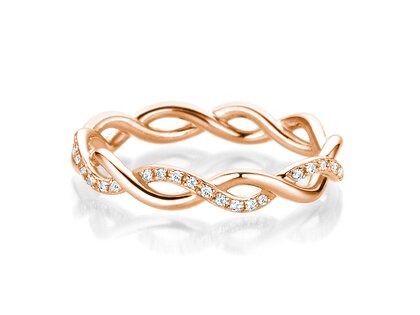 Engagement ring Sparkling Curve in 14K rosé gold
