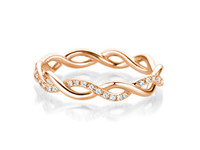 Engagement ring Sparkling Curve in 14K rosé gold