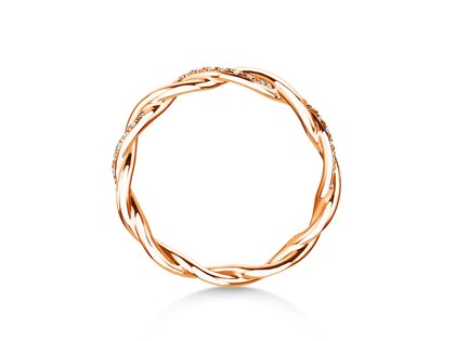 Engagement ring Sparkling Curve in 14K rosé gold