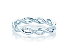 Engagement ring Sparkling Curve in 14K white gold with diamonds 0.14ct G/SI