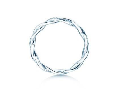 Engagement ring Sparkling Curve in 14K white gold with diamonds 0.14ct G/SI