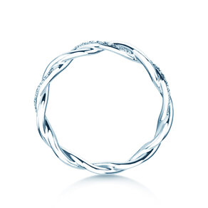 Engagement ring Sparkling Curve in 14K white gold with diamonds 0.14ct G/SI