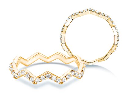 Engagement ring Tide in 9K yellow gold with diamonds 0.29ct G/SI