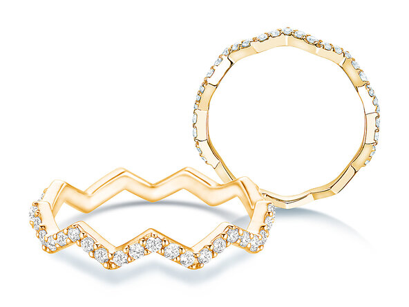 Engagement ring Tide in 14K yellow gold with diamonds 0.29ct G/SI