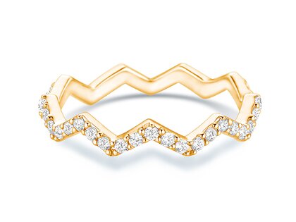 Engagement ring Tide in 14K yellow gold with diamonds 0.29ct G/SI