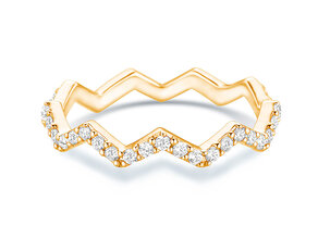 Engagement ring Tide in 14K yellow gold with diamonds 0.29ct G/SI