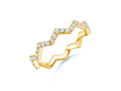 Engagement ring Tide in 14K yellow gold with diamonds 0.29ct G/SI
