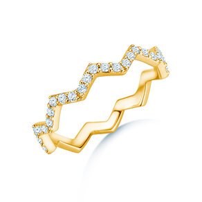 Engagement ring Tide in 14K yellow gold with diamonds 0.29ct G/SI