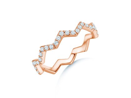 Engagement ring Tide in 9K rosé gold with diamonds 0.29ct G/SI