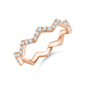 Engagement ring Tide in 9K rosé gold with diamonds 0.29ct G/SI