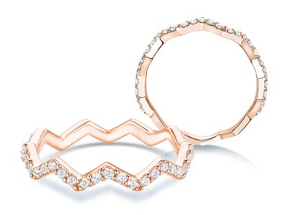 Engagement ring Tide in 9K rosé gold with diamonds 0.29ct G/SI