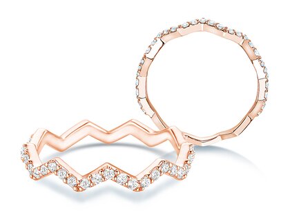 Engagement ring Tide in 9K rosé gold with diamonds 0.29ct G/SI