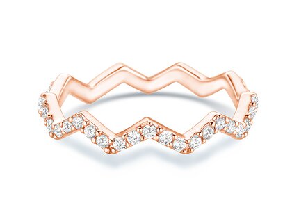Engagement ring Tide in 9K rosé gold with diamonds 0.29ct G/SI
