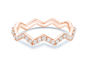 Engagement ring Tide in 9K rosé gold with diamonds 0.29ct G/SI