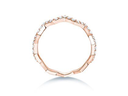 Engagement ring Tide in 9K rosé gold with diamonds 0.29ct G/SI
