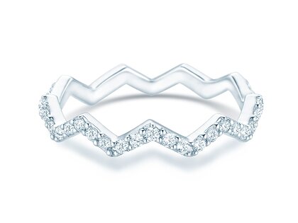 Engagement ring Tide in 9K white gold with diamonds 0.29ct G/SI