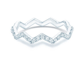 Engagement ring Tide in 9K white gold with diamonds 0.29ct G/SI