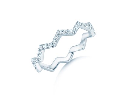 Engagement ring Tide in 9K white gold with diamonds 0.29ct G/SI