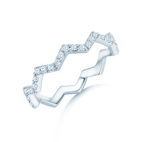 Engagement ring Tide in 9K white gold with diamonds 0.29ct G/SI