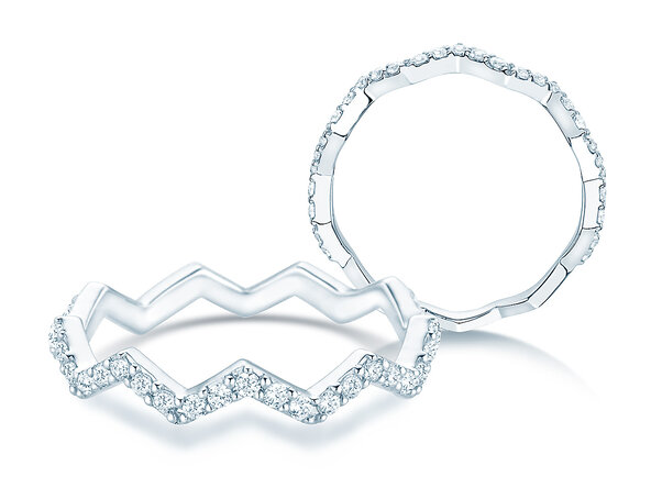 Engagement ring Tide in 9K white gold with diamonds 0.29ct G/SI