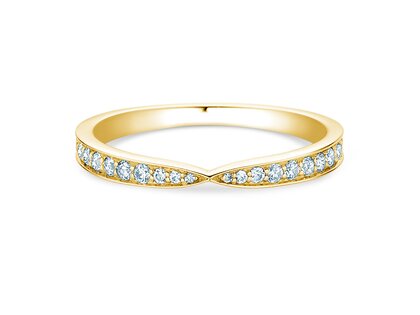 Engagement ring V-Eternity in 14K yellow gold with diamonds 0.22ct G/SI