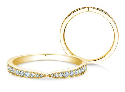 Engagement ring V-Eternity in yellow gold