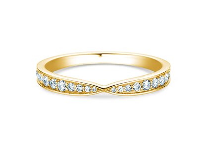 Engagement ring V-Eternity in 14K yellow gold with diamonds 0.30ct G/SI