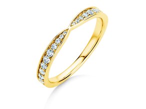 Engagement ring V-Eternity in 14K yellow gold with diamonds 0.30ct G/SI