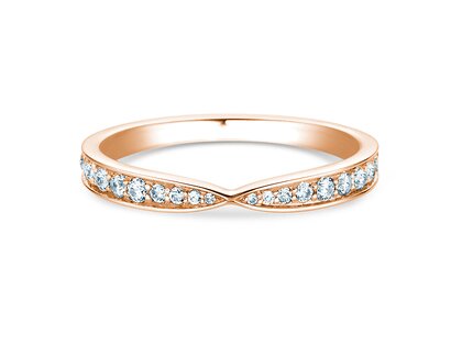 Engagement ring V-Eternity in 18K rosé gold with diamonds 0.30ct G/SI