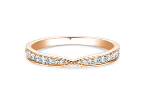 Engagement ring V-Eternity in 18K rosé gold with diamonds 0.30ct G/SI