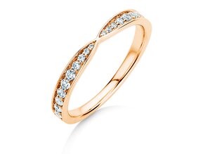 Engagement ring V-Eternity in 18K rosé gold with diamonds 0.30ct G/SI