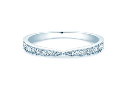 Engagement ring V-Eternity in 14K white gold with diamonds 0.22ct G/SI