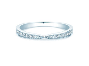 Engagement ring V-Eternity in 14K white gold with diamonds 0.22ct G/SI