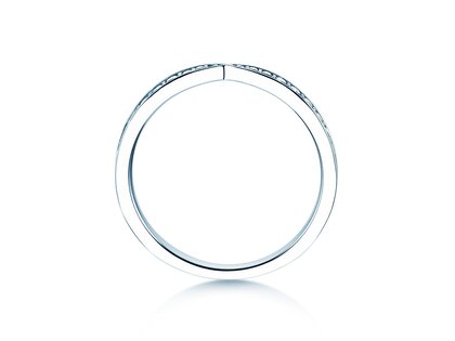 Engagement ring V-Eternity in 14K white gold with diamonds 0.22ct G/SI