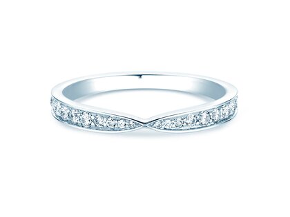 Engagement ring V-Eternity in 14K white gold with diamonds 0.30ct G/SI