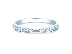 Engagement ring V-Eternity in 14K white gold with diamonds 0.30ct G/SI
