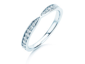 Engagement ring V-Eternity in 14K white gold with diamonds 0.30ct G/SI
