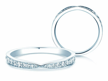 Engagement ring V-Eternity in 14K white gold with diamonds 0.22ct G/SI