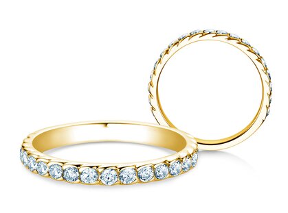 Engagement ring Wave in 14K yellow gold with diamonds 0.57ct G/SI