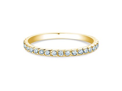 Engagement ring Wave in 14K yellow gold with diamonds 0.33ct G/SI