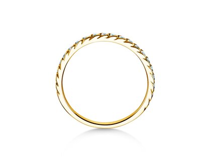 Engagement ring Wave in 14K yellow gold with diamonds 0.33ct G/SI