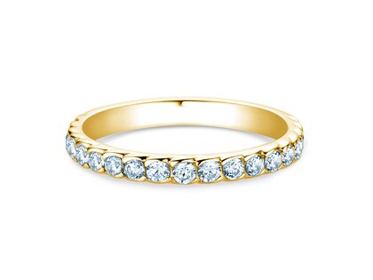 Engagement ring Wave in 14K yellow gold with diamonds 0.57ct G/SI