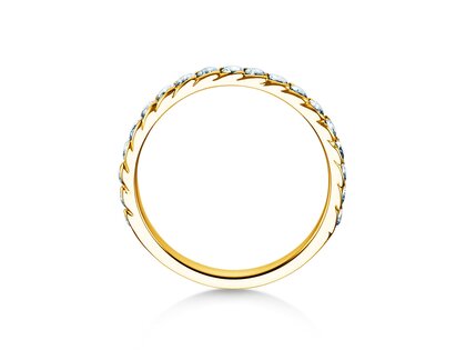 Engagement ring Wave in 14K yellow gold with diamonds 0.57ct G/SI