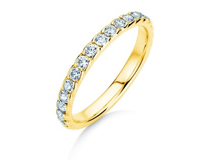 Engagement ring Wave in 14K yellow gold with diamonds 0.57ct G/SI