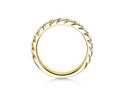 Engagement ring Wave in 14K yellow gold with diamonds 1.30ct G/SI