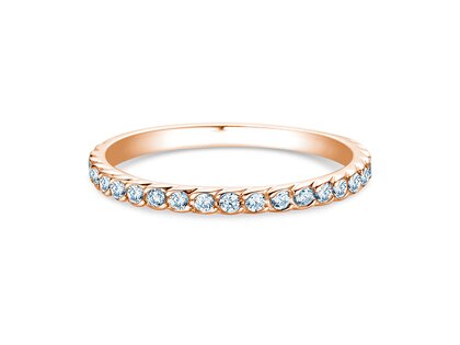 Engagement ring Wave in 9K rosé gold with diamonds 0.33ct G/SI