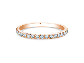 Engagement ring Wave in 9K rosé gold with diamonds 0.33ct G/SI