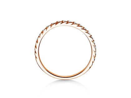 Engagement ring Wave in 9K rosé gold with diamonds 0.33ct G/SI
