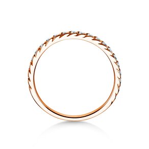 Engagement ring Wave in 9K rosé gold with diamonds 0.33ct G/SI