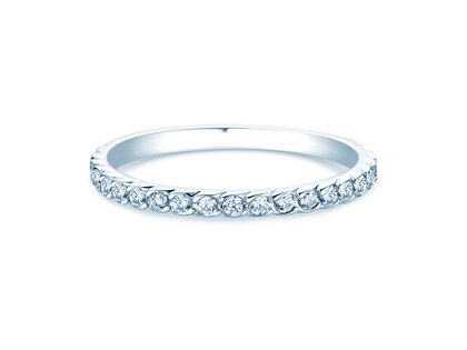 Engagement ring Wave in 14K white gold with diamonds 0.33ct G/SI